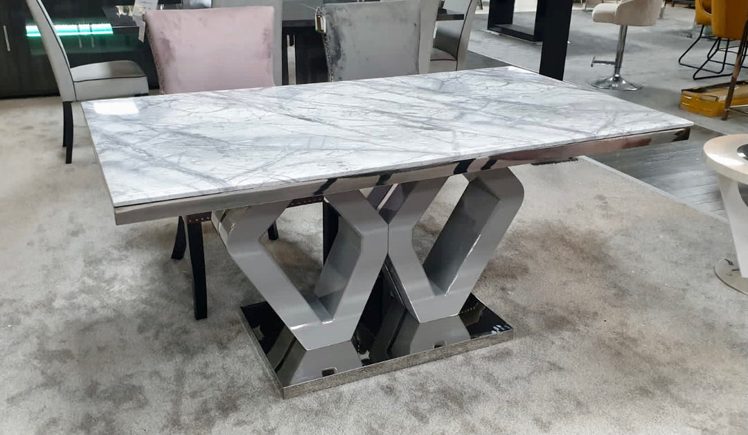 Majestic 160cm Grey Marble Table