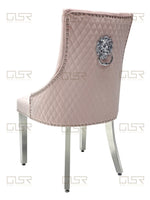 Load image into Gallery viewer, Majestic Pink Velvet Dining Chair
