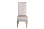 Load image into Gallery viewer, Sofia Cream &amp; Gold Square Knocker Dining Chair
