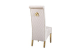 Load image into Gallery viewer, Sofia Cream &amp; Gold Square Knocker Dining Chair
