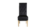 Load image into Gallery viewer, Sofia Black &amp; Gold Square Knocker Dining Chair
