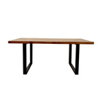 Load image into Gallery viewer, Freya 1.8 Dining Table Solid Dark Pine wood with Matt Black Metal Legs
