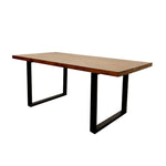 Load image into Gallery viewer, Freya 1.8 Dining Table Solid Dark Pine wood with Matt Black Metal Legs
