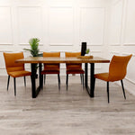 Load image into Gallery viewer, Freya 1.8 Dining Table with 4 Flora Tan Chairs
