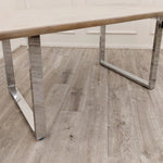 Load image into Gallery viewer, Freya 1.8 Dining Table Solid Light Pine wood with Chrome Metal Legs
