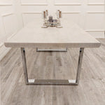 Load image into Gallery viewer, Freya 1.8 Dining Table Solid Light Pine wood with Chrome Metal Legs
