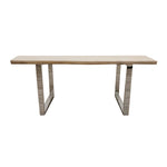 Load image into Gallery viewer, Freya 1.8 Dining Table Solid Light Pine wood with Chrome Metal Legs
