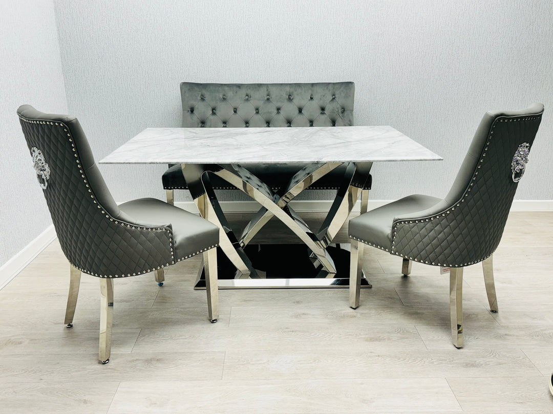 California Grey Marble160cm Dining Table