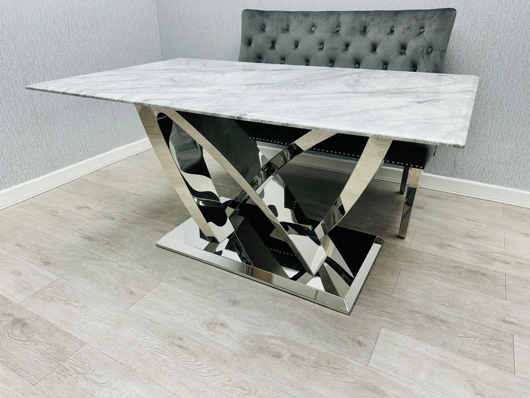 California Grey Marble160cm Dining Table