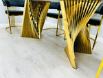 Load image into Gallery viewer, Ravello 180cm Black &amp; Gold Marble Dining Table
