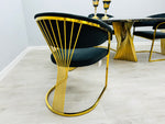 Load image into Gallery viewer, Ravello 180cm Black &amp; Gold Marble Dining Table
