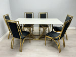 Load image into Gallery viewer, Amelia White Ceramic 180cm Gold Frame Table Only
