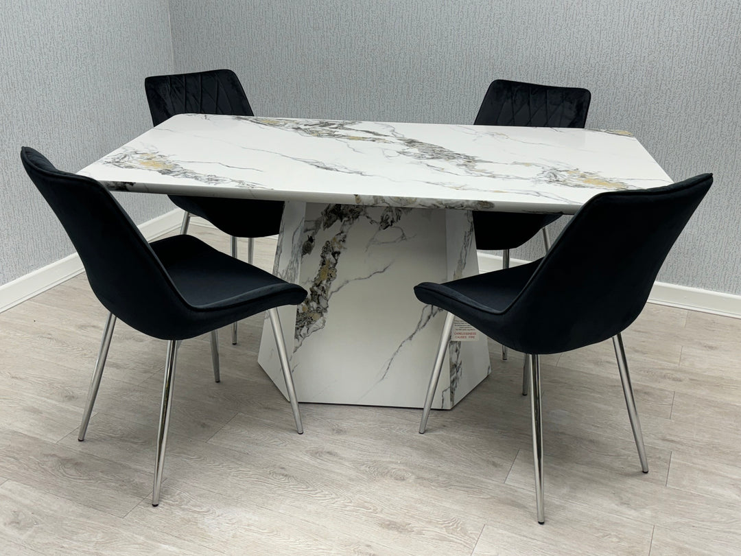 Capri 160cm Marble Effect Dining Table (Table Only)