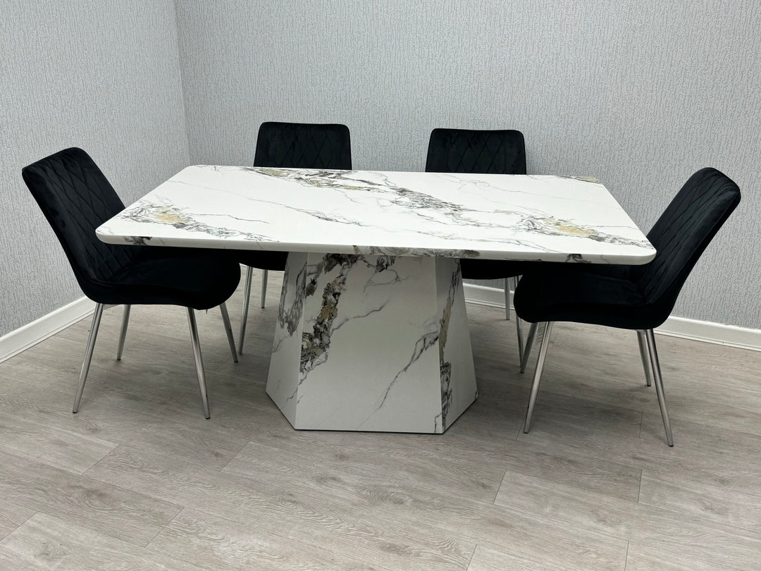 Capri 160cm Marble Effect Dining Table (Table Only)