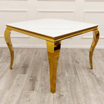 Load image into Gallery viewer, Louis Gold 1m Dining Table with White Glass
