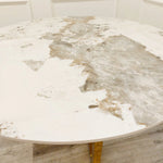 Load image into Gallery viewer, Lucien Gold 1.2 Round Dining Table with Sintered Stone Top
