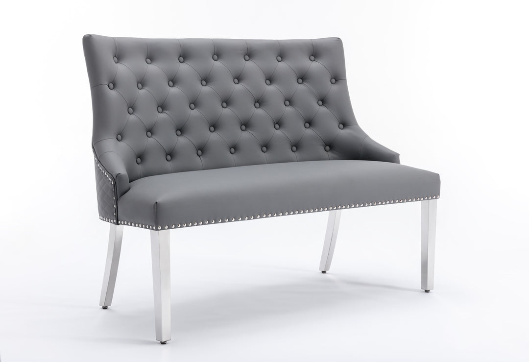 Majestic PU Grey High Back Bench