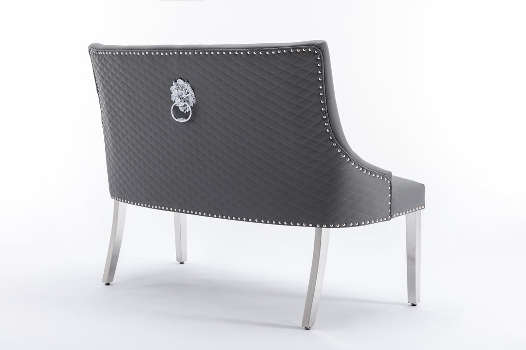 Majestic PU Grey High Back Bench