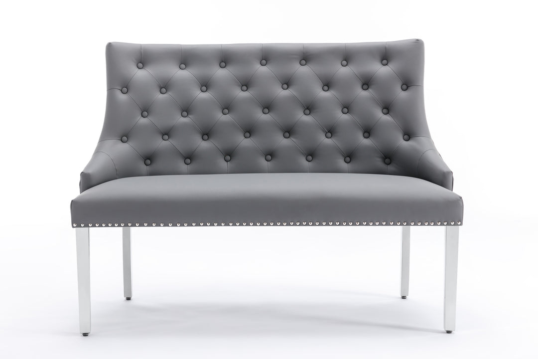 Majestic PU Grey High Back Bench