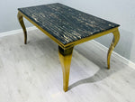 Load image into Gallery viewer, Sofia Black &amp; Gold Dining Table – All Sizes
