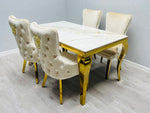 Load image into Gallery viewer, Sofia Cream &amp; Gold Marble Table – All Sizes
