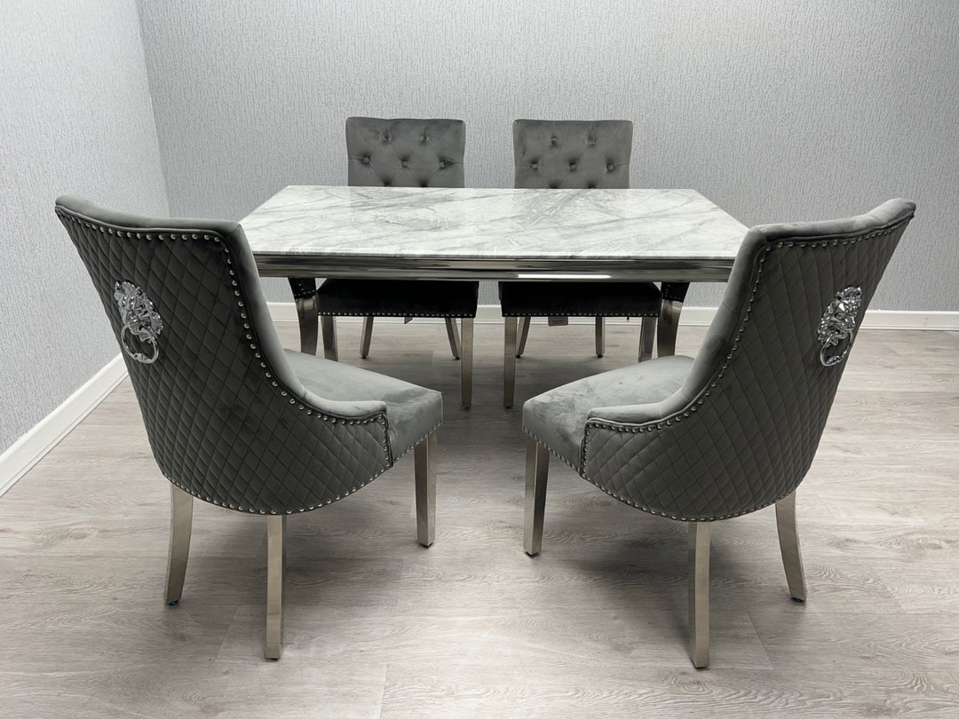 Sofia Grey & Silver Dining Table – All Sizes