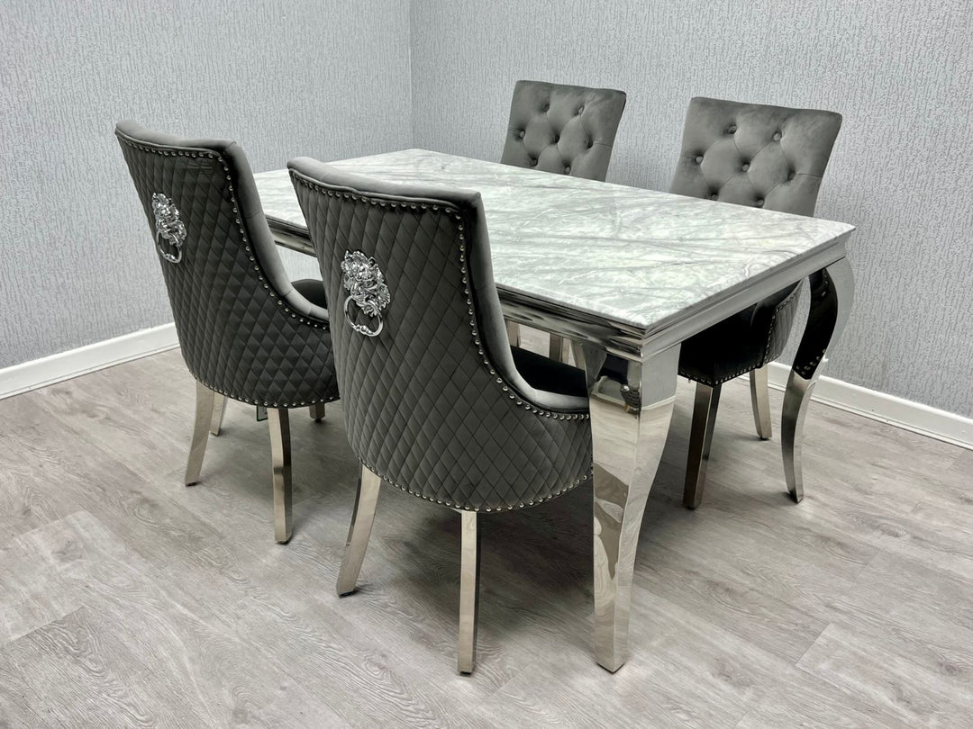 Sofia Grey & Silver Dining Table – All Sizes