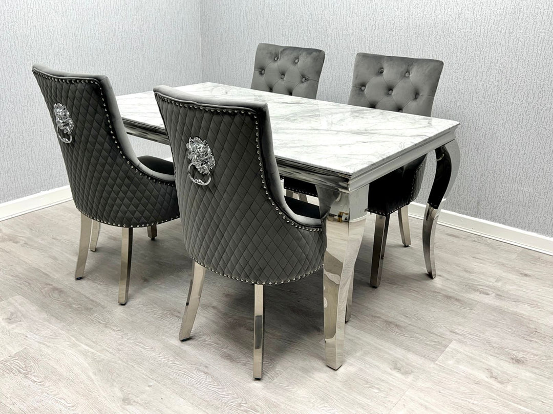 Sofia Grey & Silver Dining Table – All Sizes