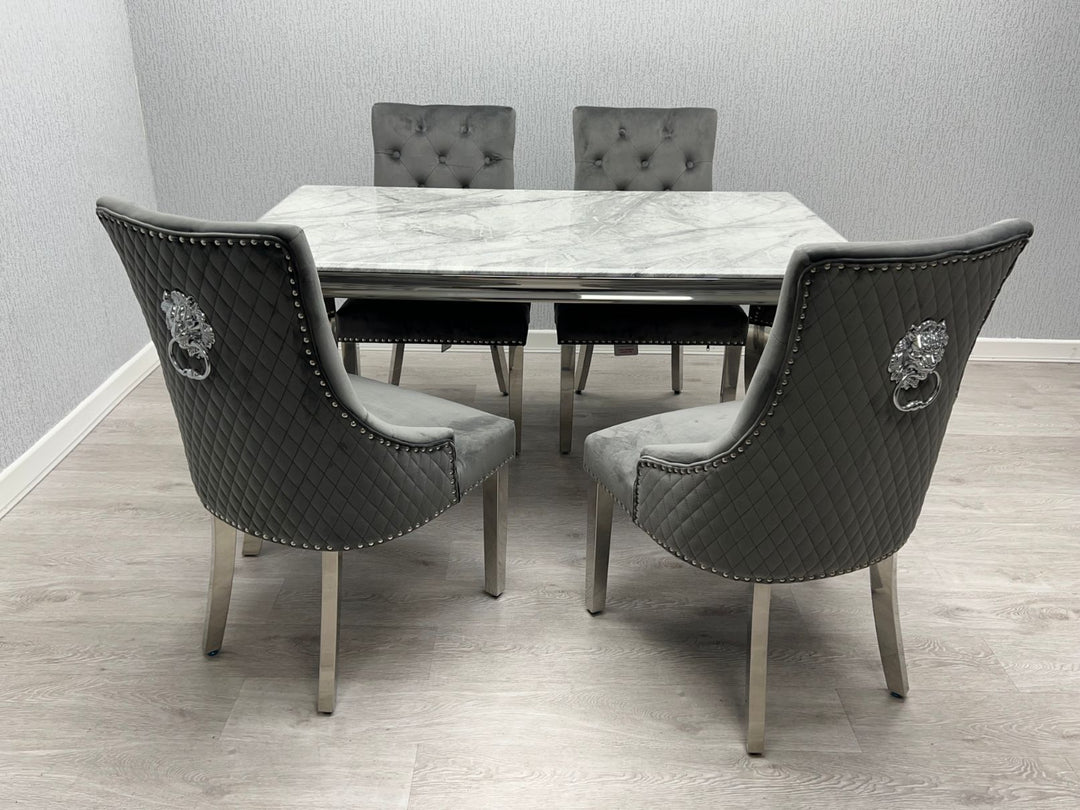 Sofia Grey & Silver Dining Table – All Sizes