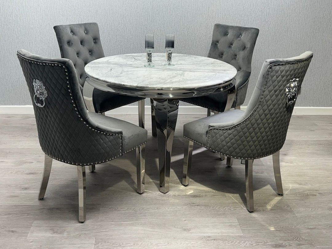 Sofia Grey & Silver Dining Table – All Sizes