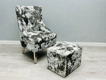 Load image into Gallery viewer, Majestic Silver Crushed Velvet Wing Chair
