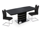 Load image into Gallery viewer, Milan Black Extending Dining Table + 6 Milan Chairs
