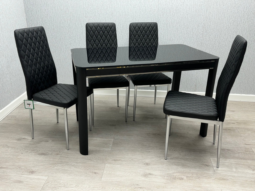 Morano Black Glass Table Only