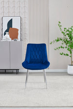 Load image into Gallery viewer, Mortiz Navy Velvet Dining Chair
