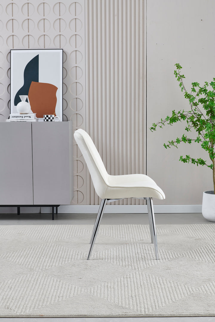 Mortiz Cream Velvet Dining Chair