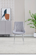 Load image into Gallery viewer, Mortiz Grey Velvet Dining Chair
