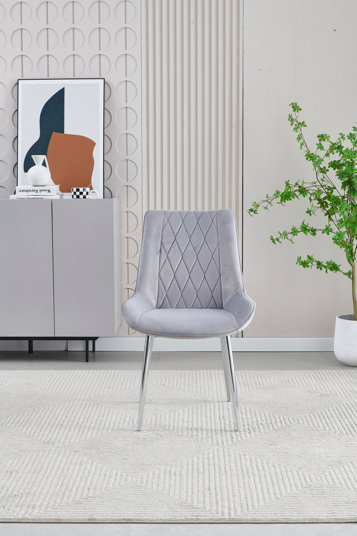 Mortiz Grey Velvet Dining Chair