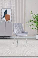 Load image into Gallery viewer, Mortiz Grey Velvet Dining Chair
