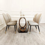 Load image into Gallery viewer, Orion Gold 1.8 Dining Table with Polar White Sintered Stone Top
