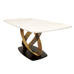 Load image into Gallery viewer, Orion Gold 1.8 Dining Table with Polar White Sintered Stone Top
