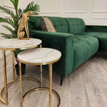 Load image into Gallery viewer, Cato Nest of 2 Tall Gold End Tables with Polar White Sintered Stone Tops
