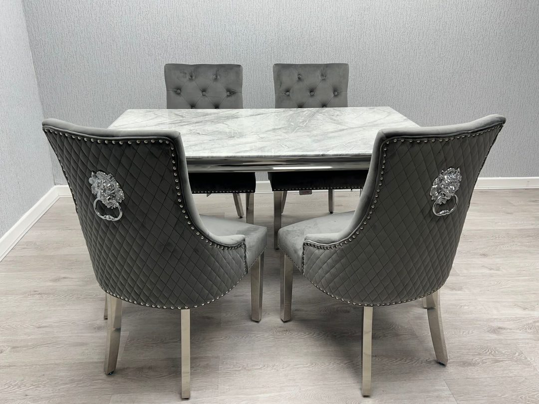 Sofia Grey & Silver Dining Table – All Sizes