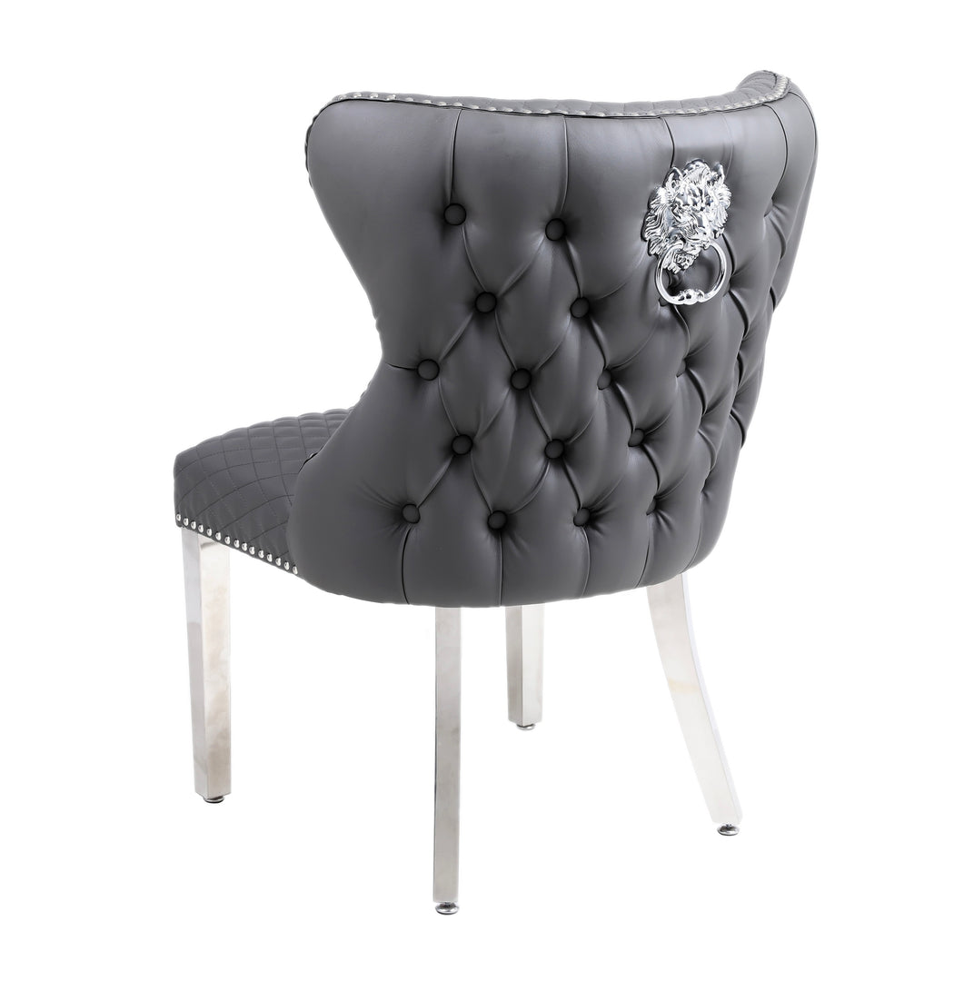 Valentino Hudson Grey PU Dining Chair