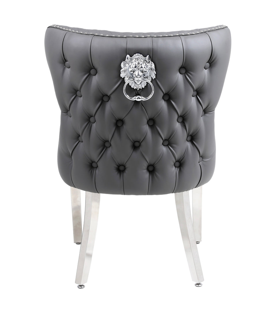 Valentino Hudson Grey PU Dining Chair