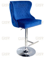 Load image into Gallery viewer, Valentino Navy Velvet Bar Stool
