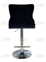 Load image into Gallery viewer, Valentino Black Velvet Bar Stool
