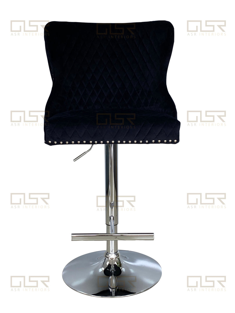 Valentino Black Velvet Bar Stool