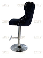 Load image into Gallery viewer, Valentino Black Velvet Bar Stool
