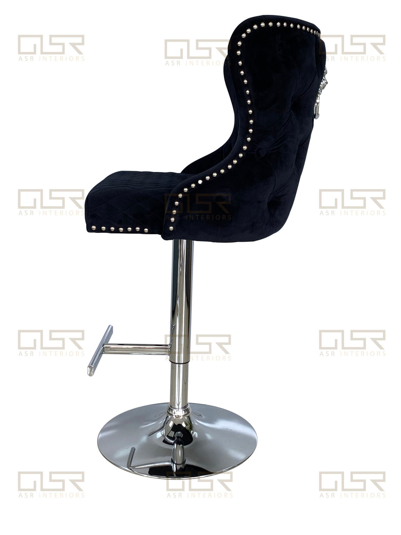 Valentino Black Velvet Bar Stool