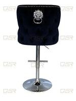 Load image into Gallery viewer, Valentino Black Velvet Bar Stool
